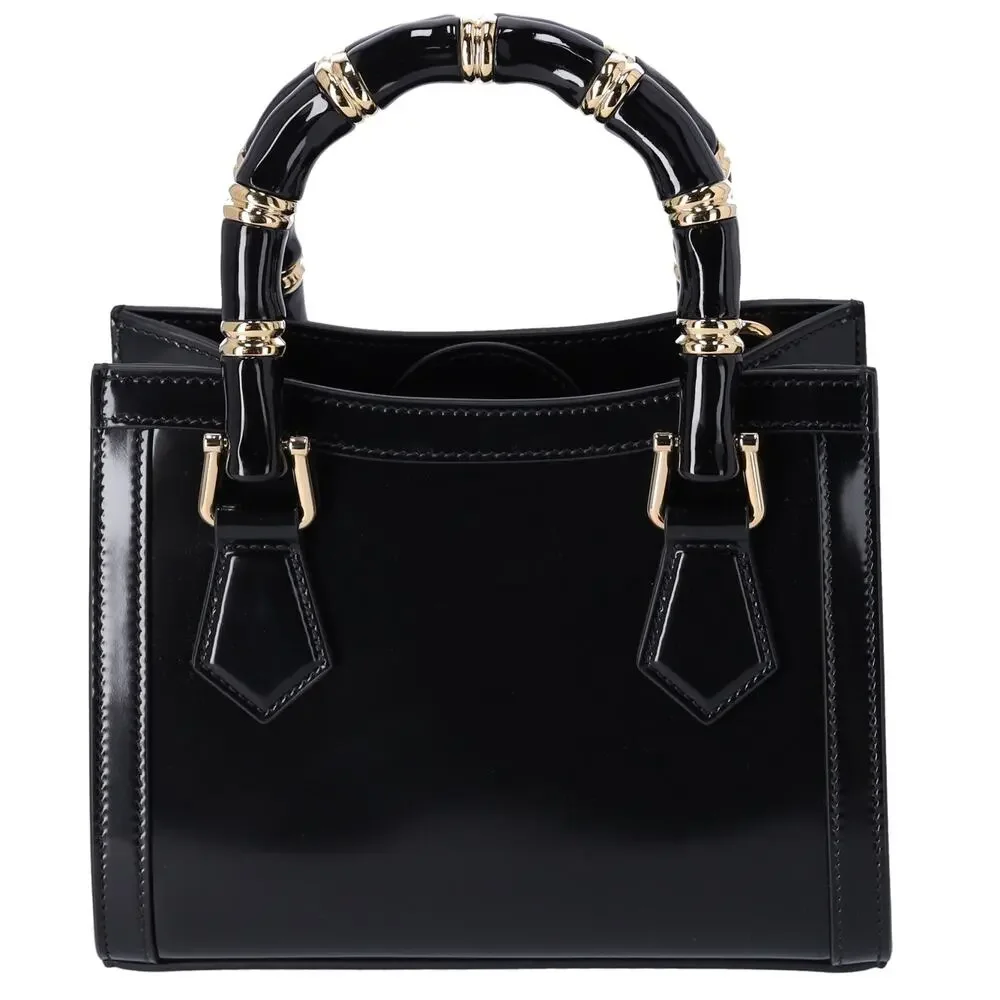 GUCCI Diana Mini Tote Crossbody Bag 832936 Black Leather